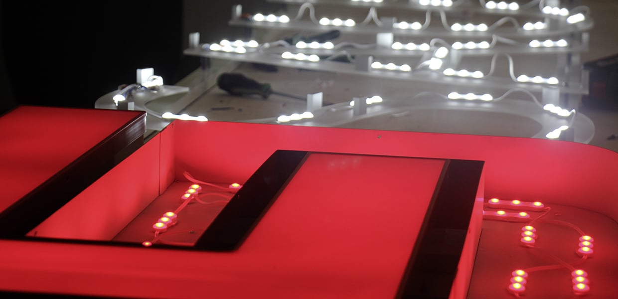 LED Montage für eine Leuchtreklame